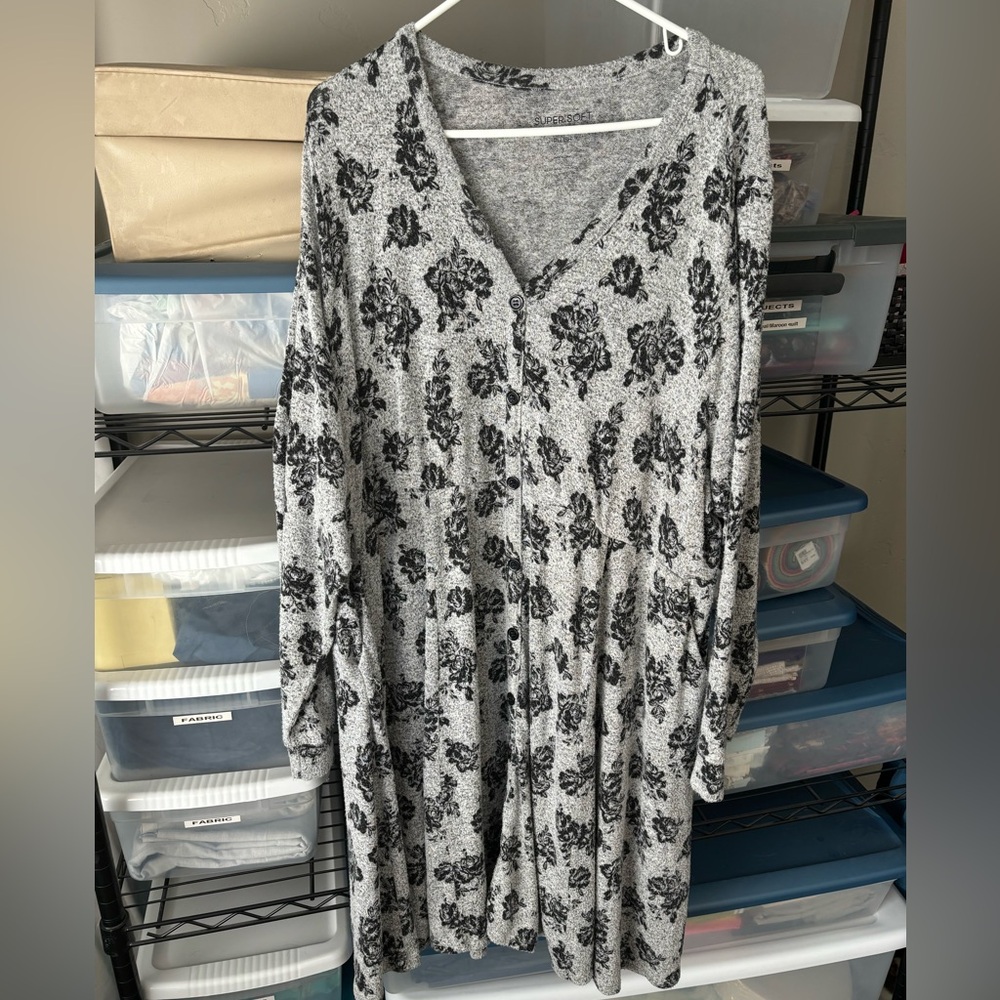 Skater dress grey plus size